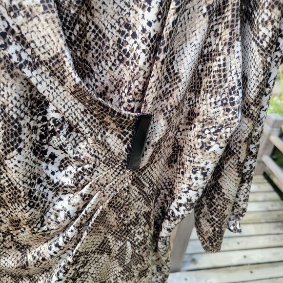 Dana Buchman Brown Snake Print Blouse - Picture 5 of 11